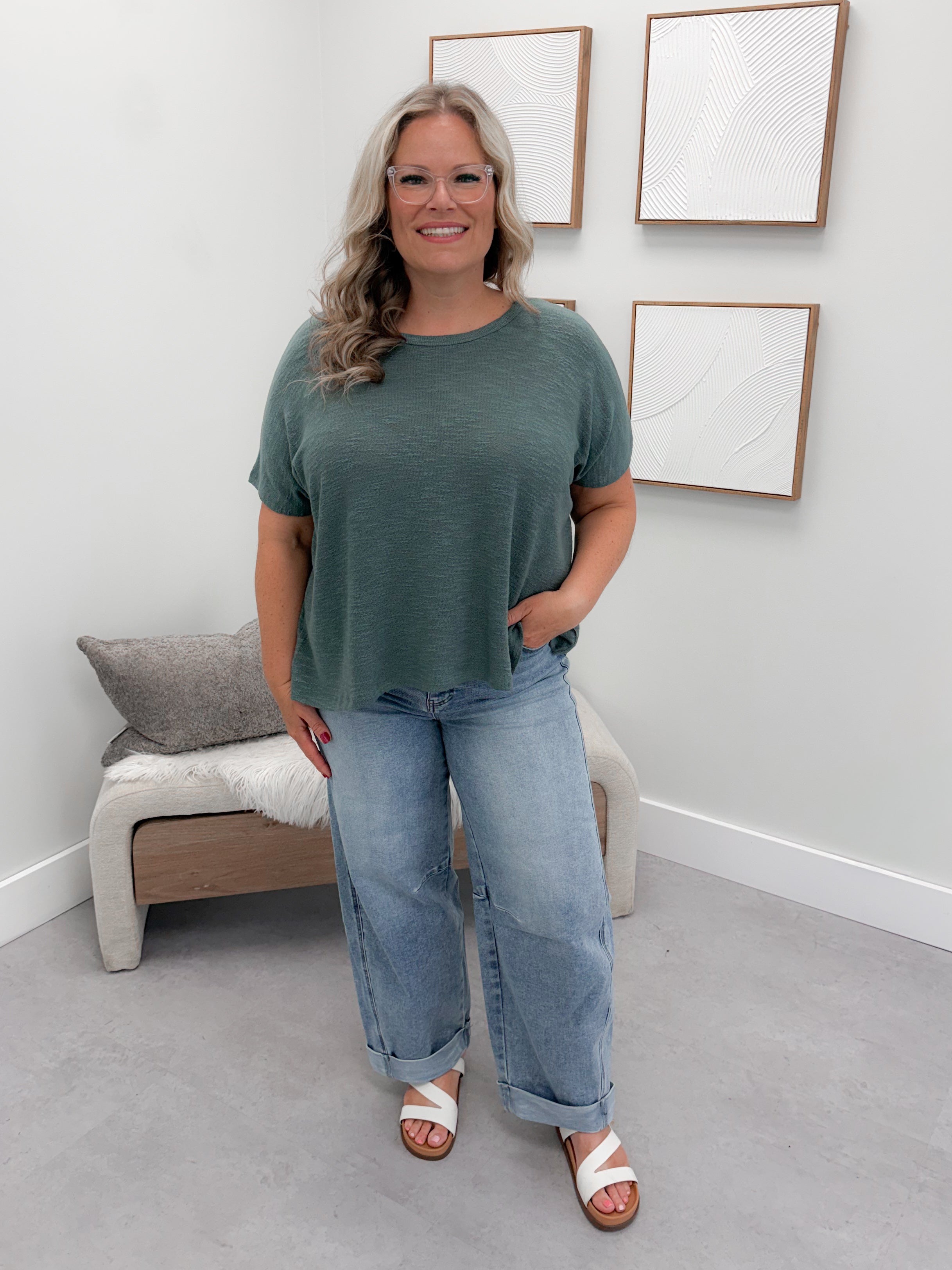 Summer Knit Tee in Spruce