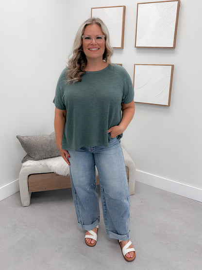 Summer Knit Tee in Spruce