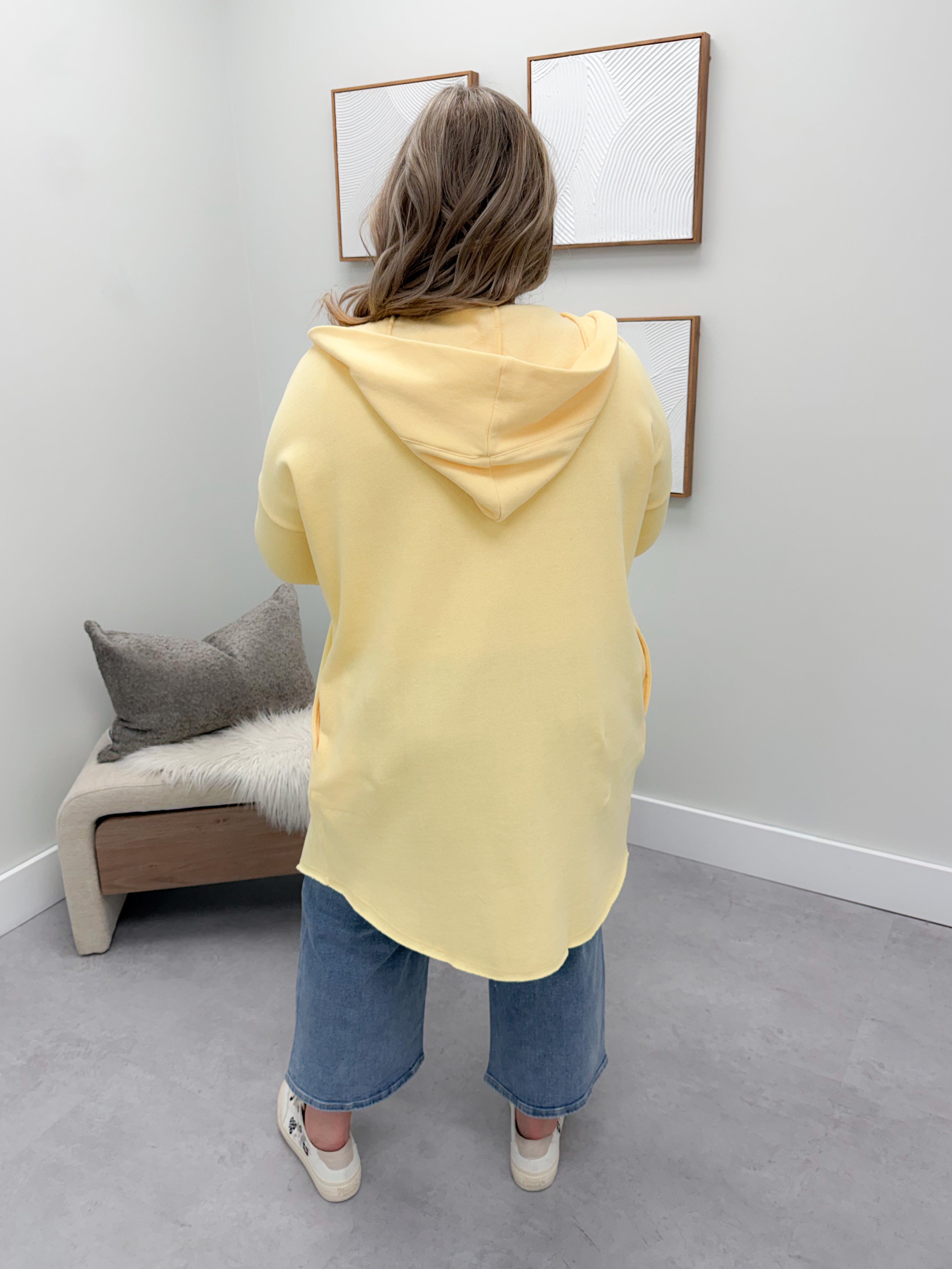 Hopeful Hooded Cardigan in Yellow Glow