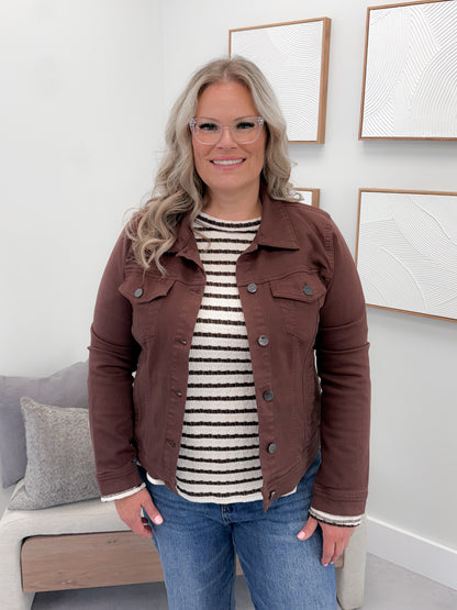Aurora Denim Jacket in Chocolate