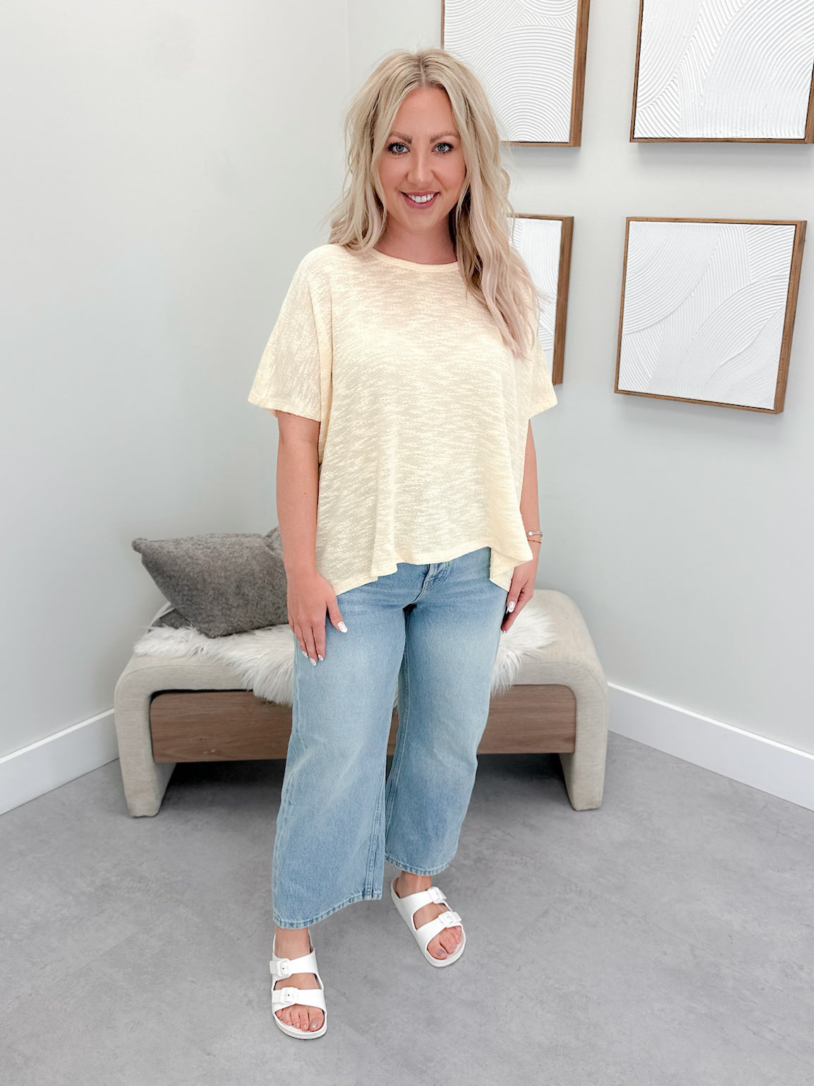 Summer Knit Tee in Yellow