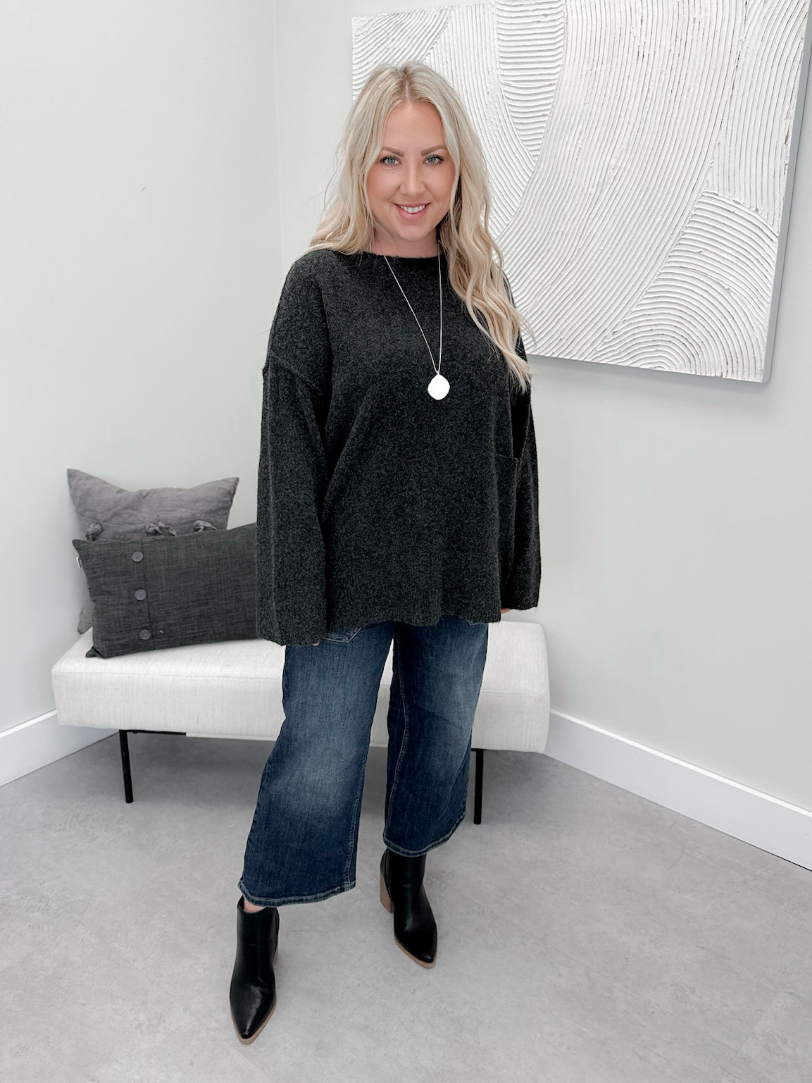 Faith Sweater in Charcoal