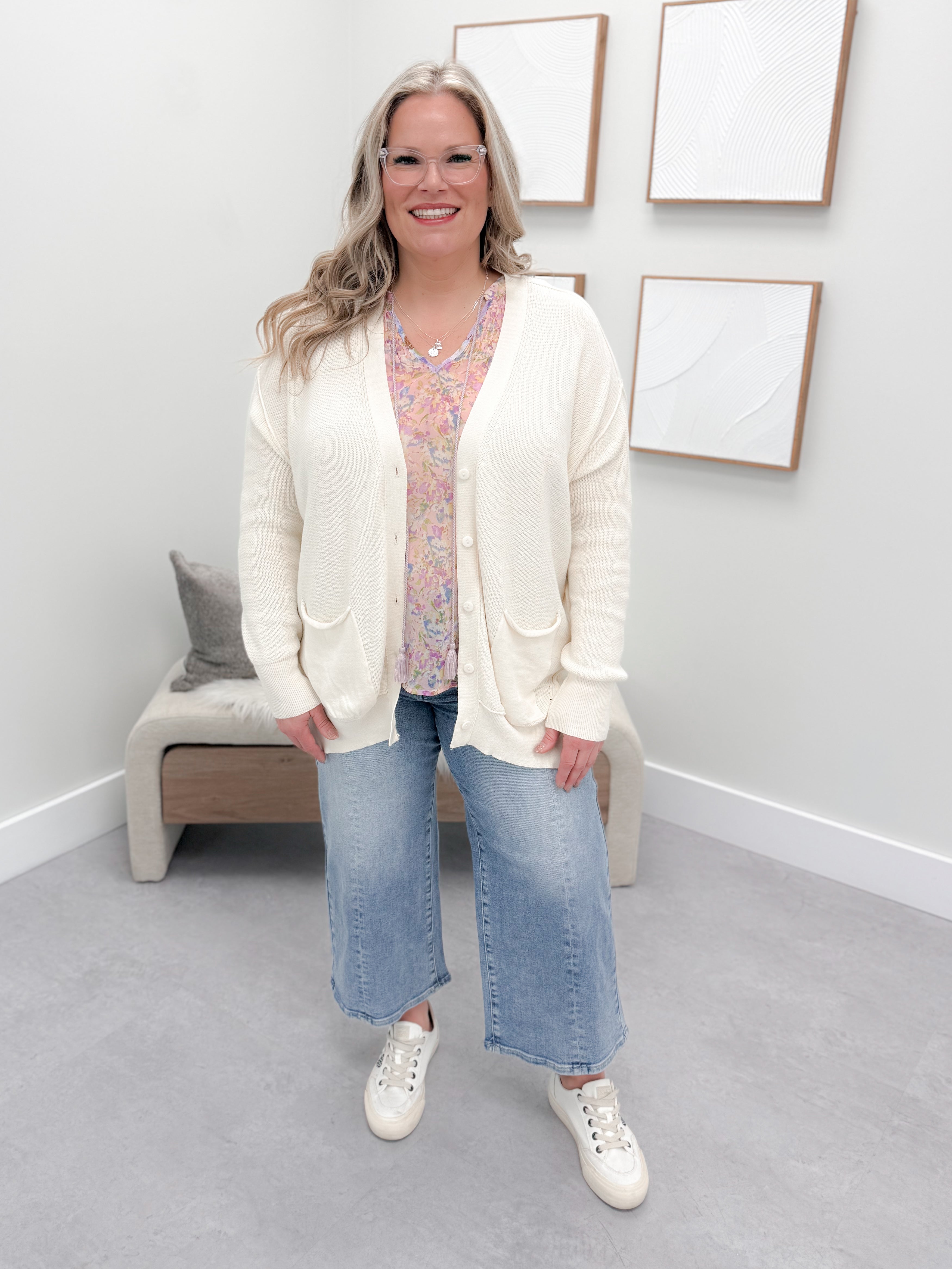 Cybil Cardigan in Vanilla