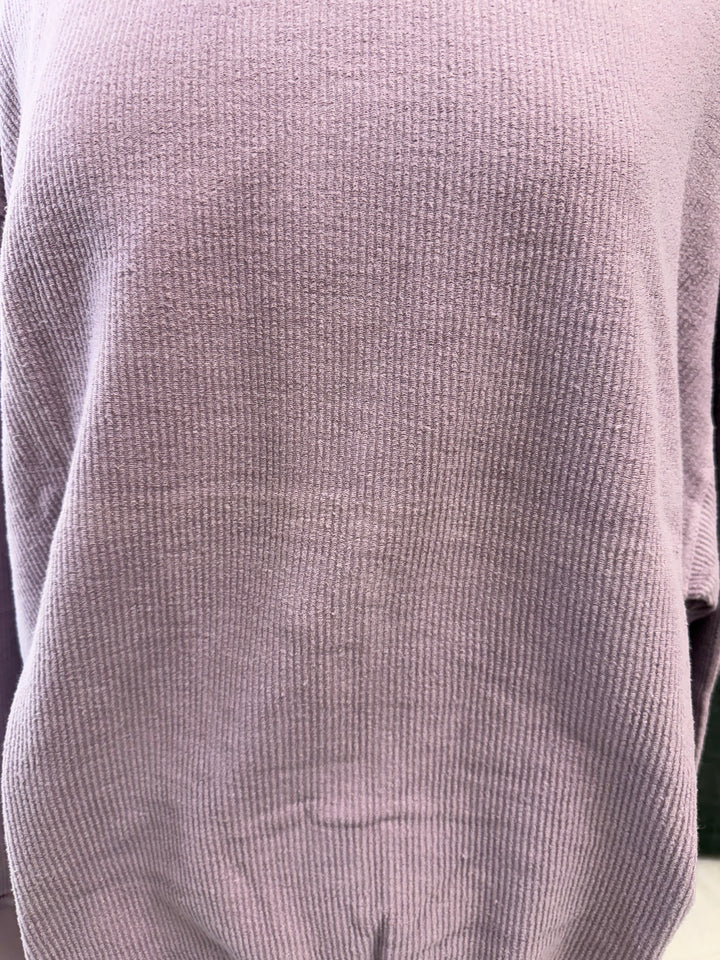 Eden Ribbed Pullover in Lavender