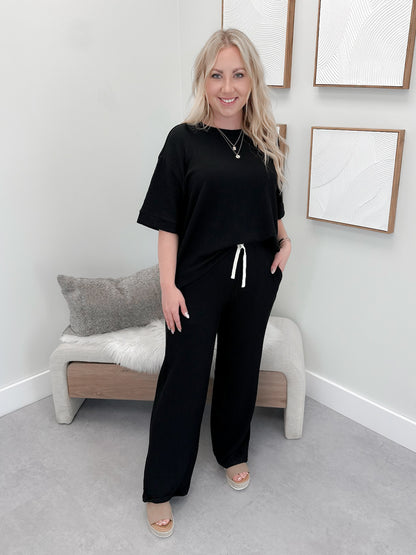 Modesto Wave Pant Set in Black