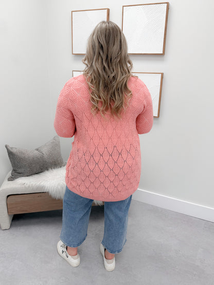Astrid Knit Cardigan in Rose
