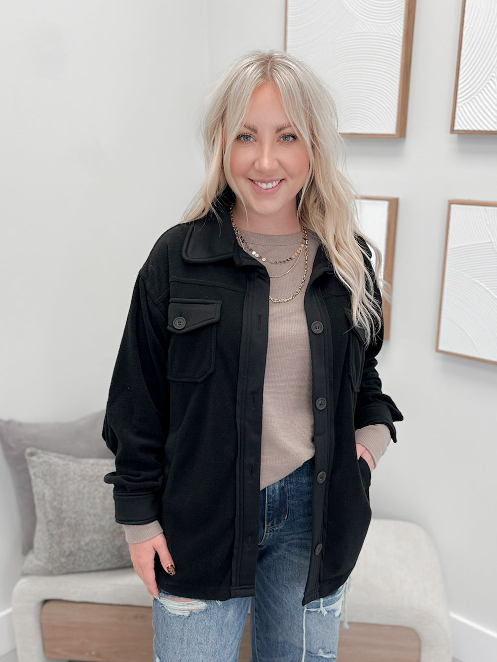 Vesta Shacket in Black