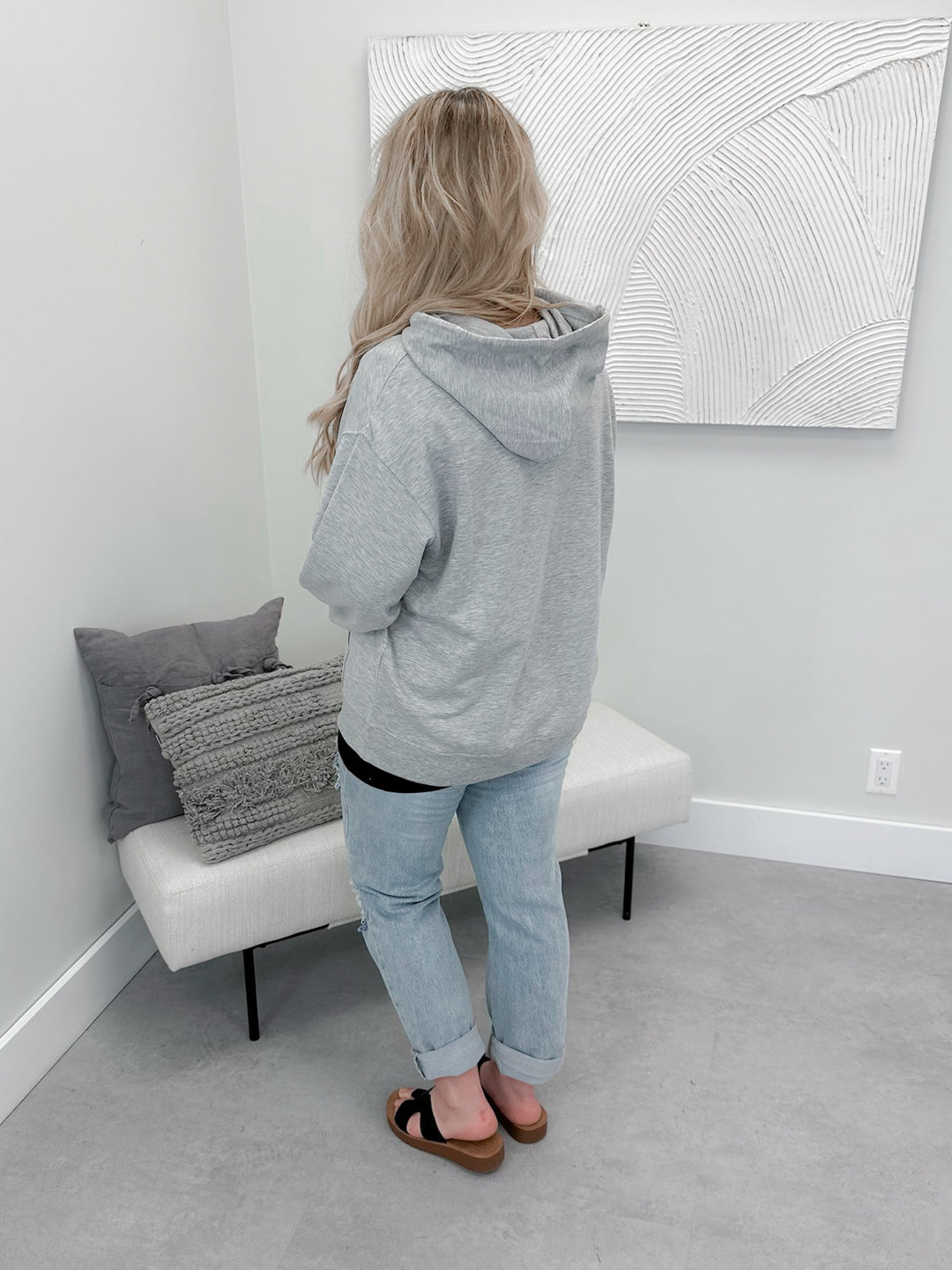 Signature Soft Oversized Hoodie in Heather Grey by Grace & Lace