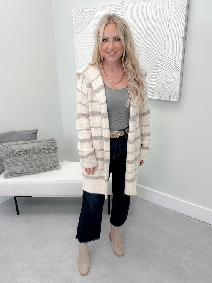 Jemma Hooded Cardi in Cream