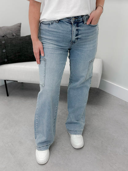 Cargo Jeans in Light Wash by Judy Blue