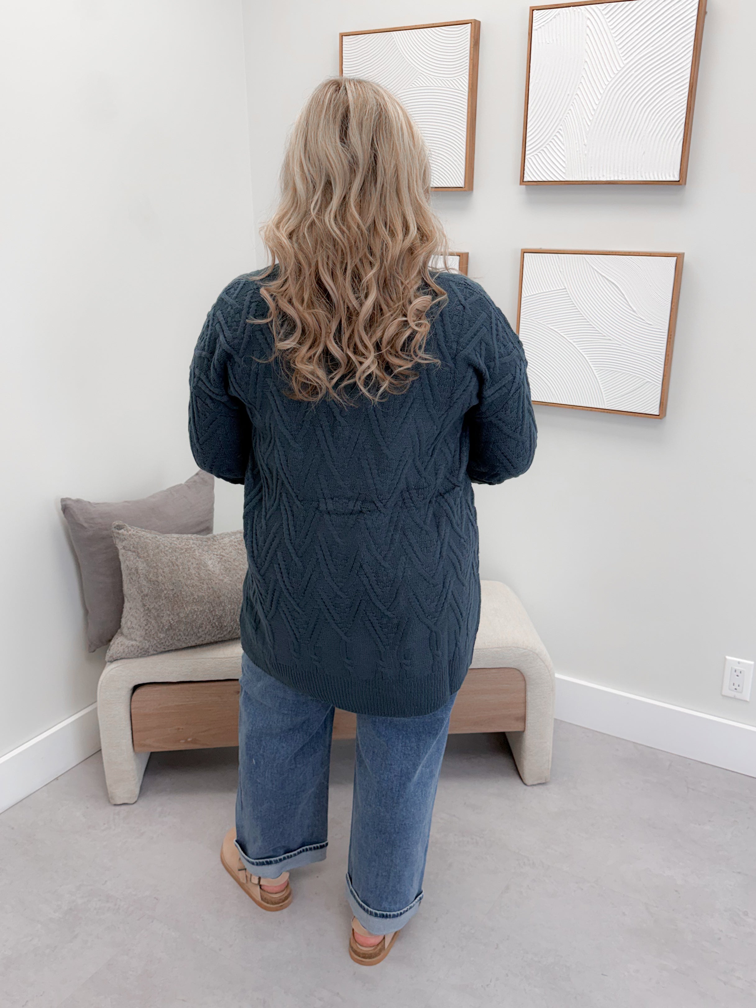 Brooks Cardigan in Deep Teal Navy