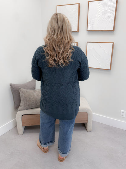 Brooks Cardigan in Deep Teal Navy