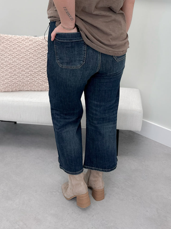 Journey Wide Leg Crop Utility Jeans by Judy Blue