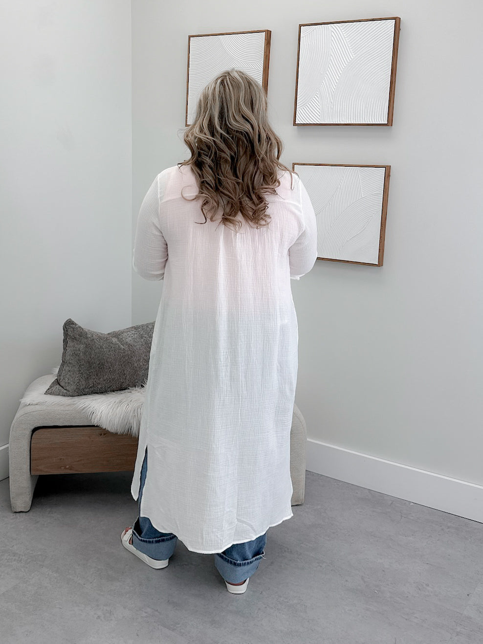 Nykita Gauze Button Maxi in Coconut