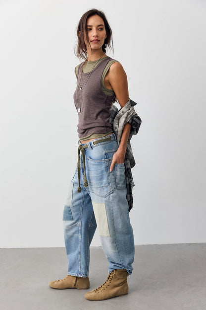 Moxie Pull On Barrel Jeans By Free People
