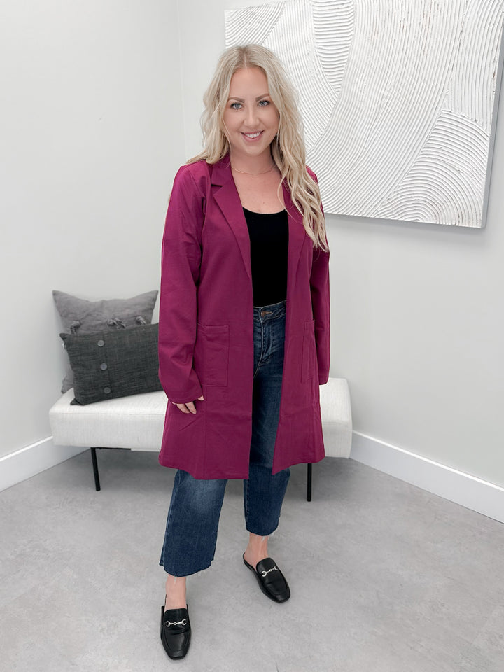 Blazer Coat in Merlot