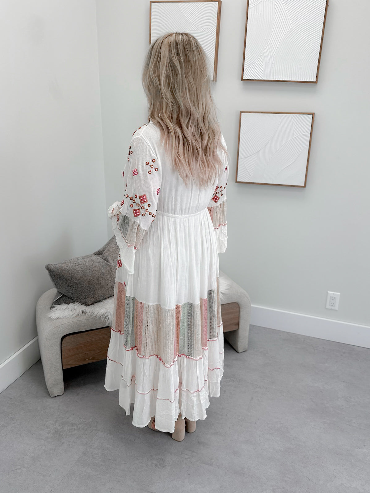 Zenica Dress in Ivory Multi