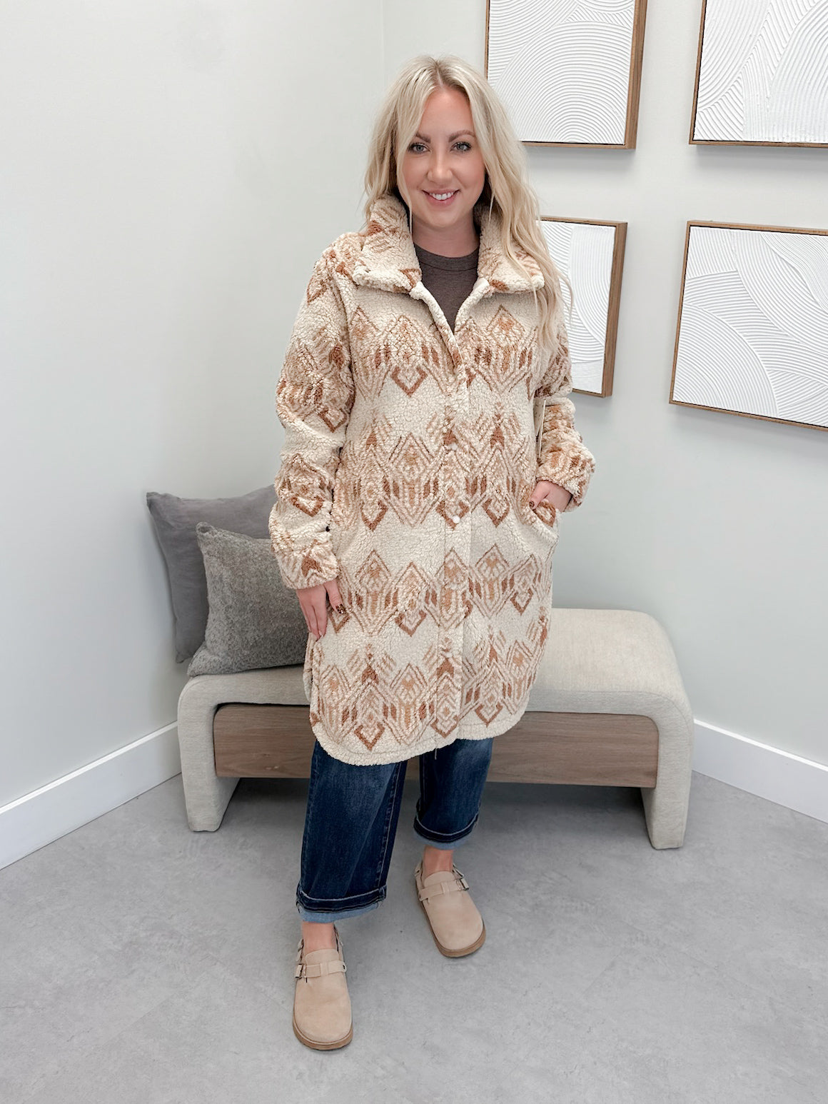 Sonoma Fleece Jacket in Aztec Creme Brûlée