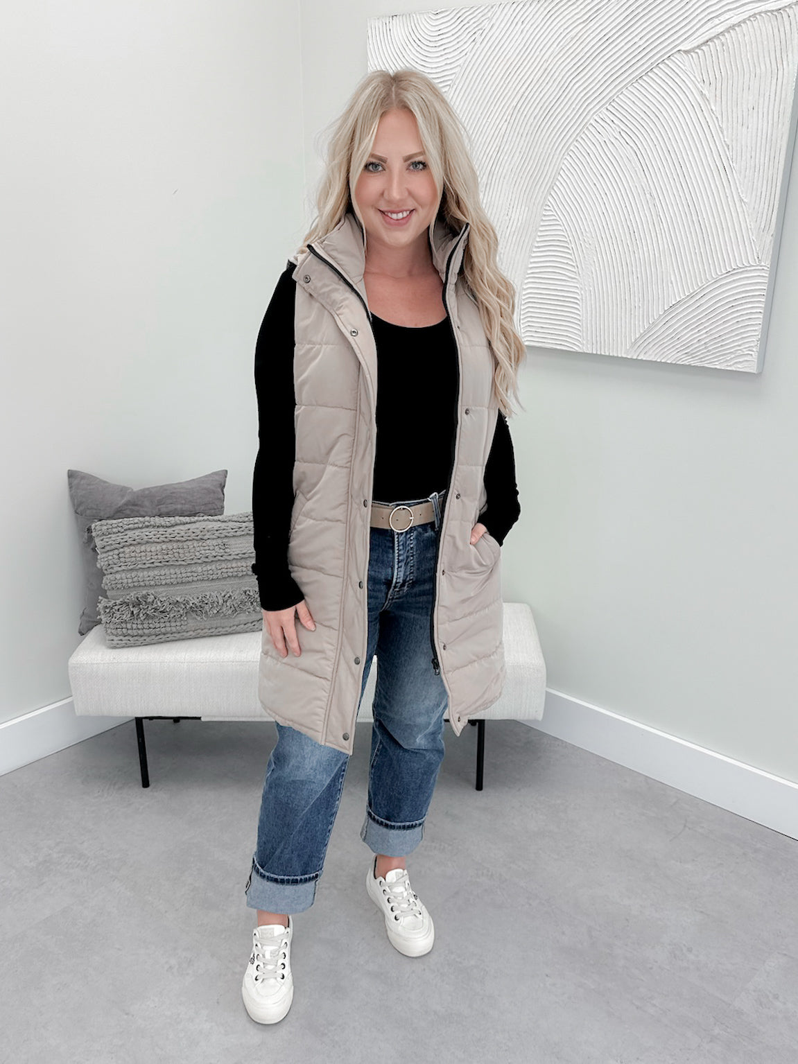 Harlow Vest in Latte