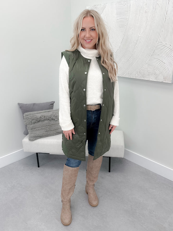 Jovie Vest in Olive