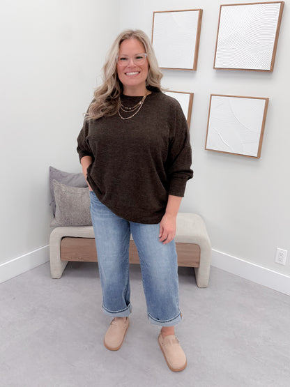 Loft Long Sleeve in Coffee (Curvy Only)