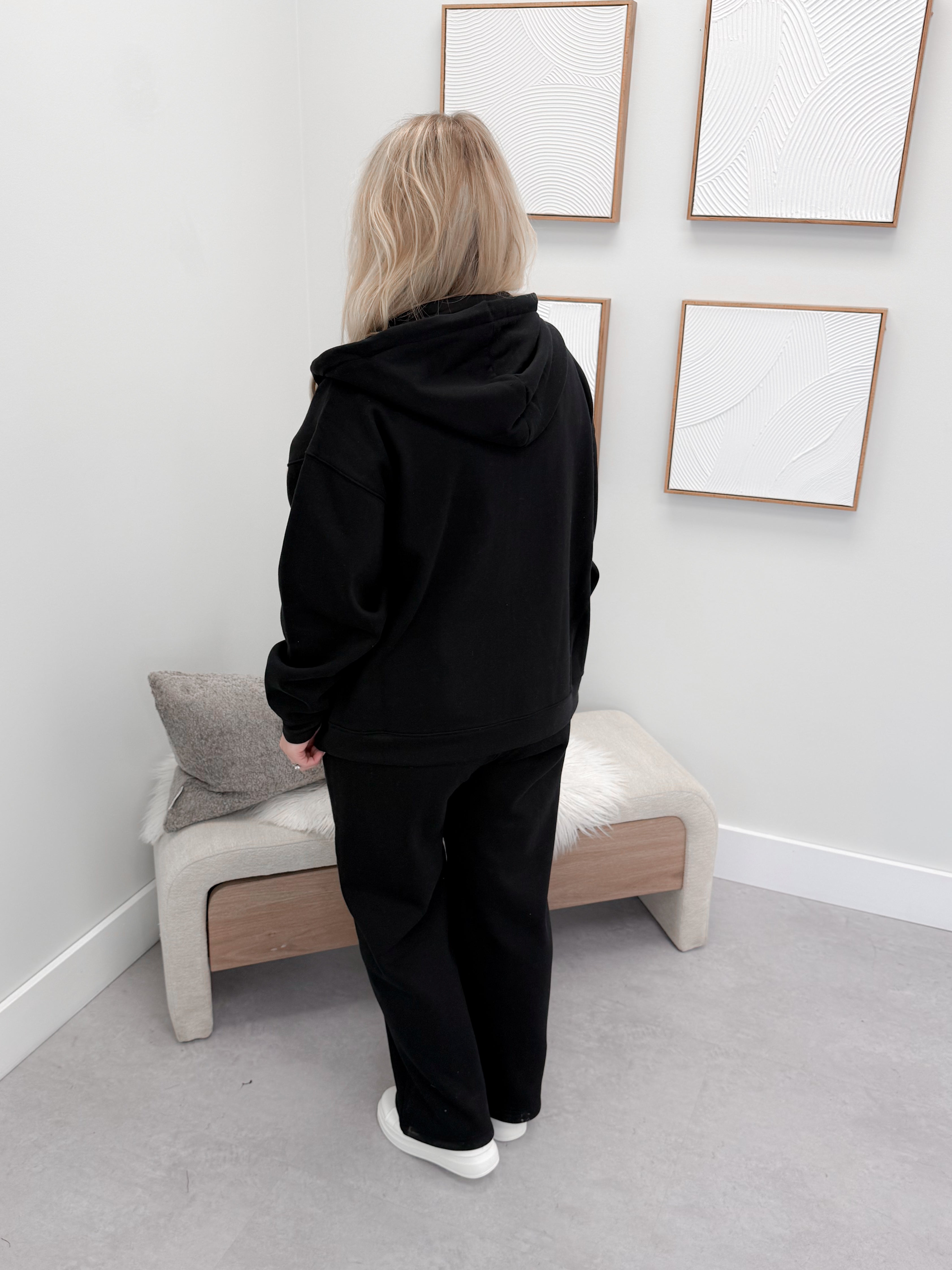 Blair Zip Up Hoodie in Black