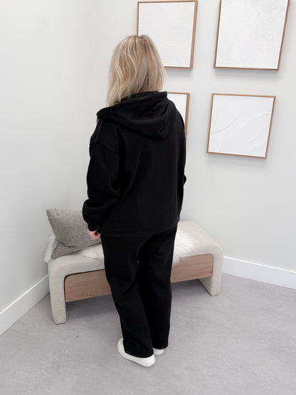 Blair Zip Up Hoodie in Black