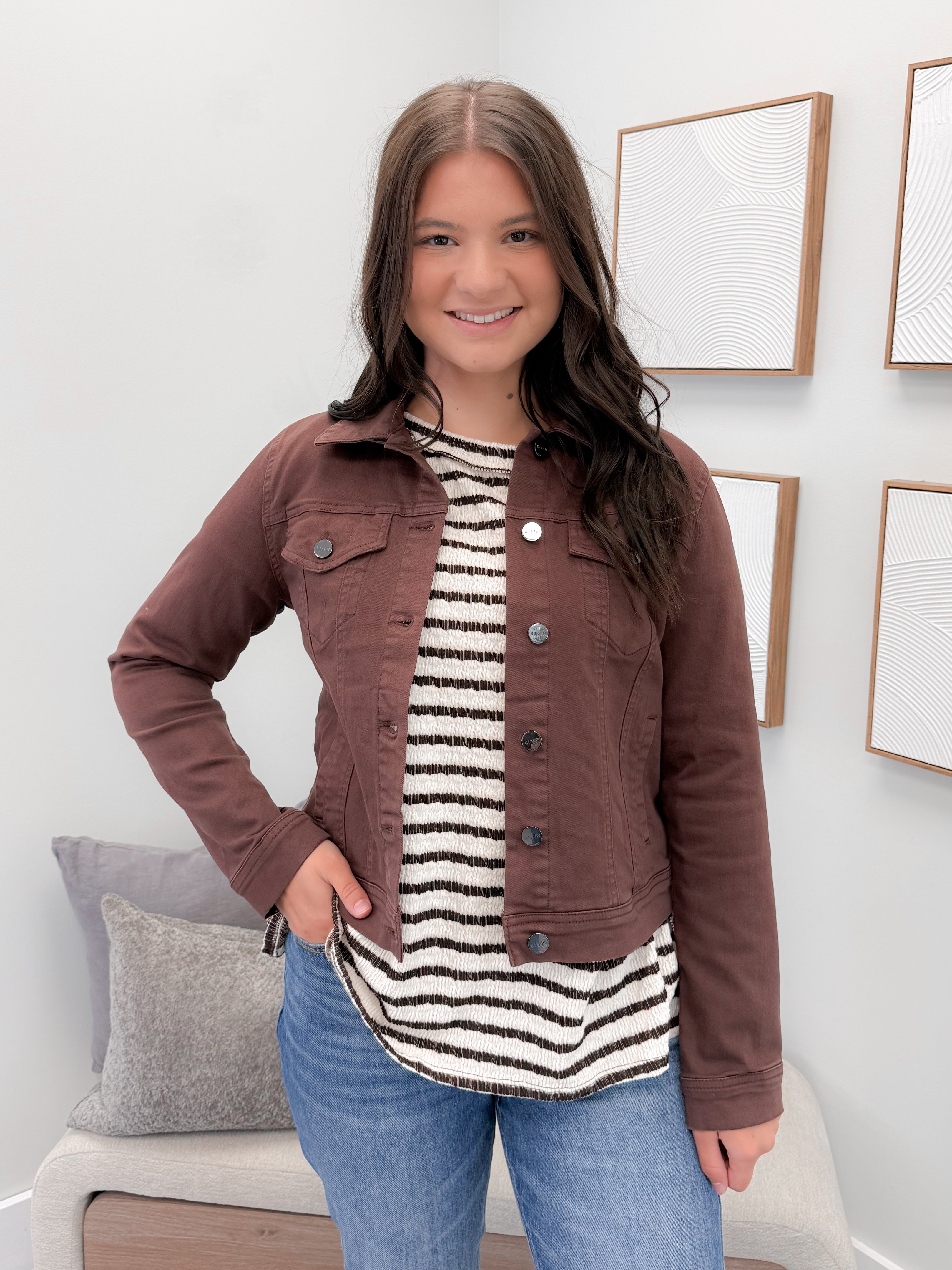 Aurora Denim Jacket in Chocolate