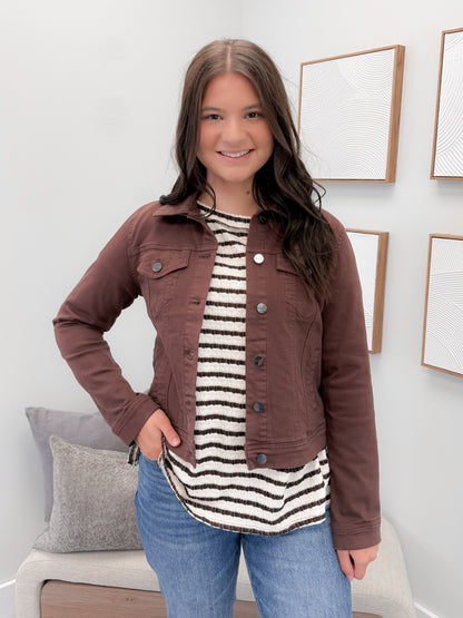 Aurora Denim Jacket in Chocolate