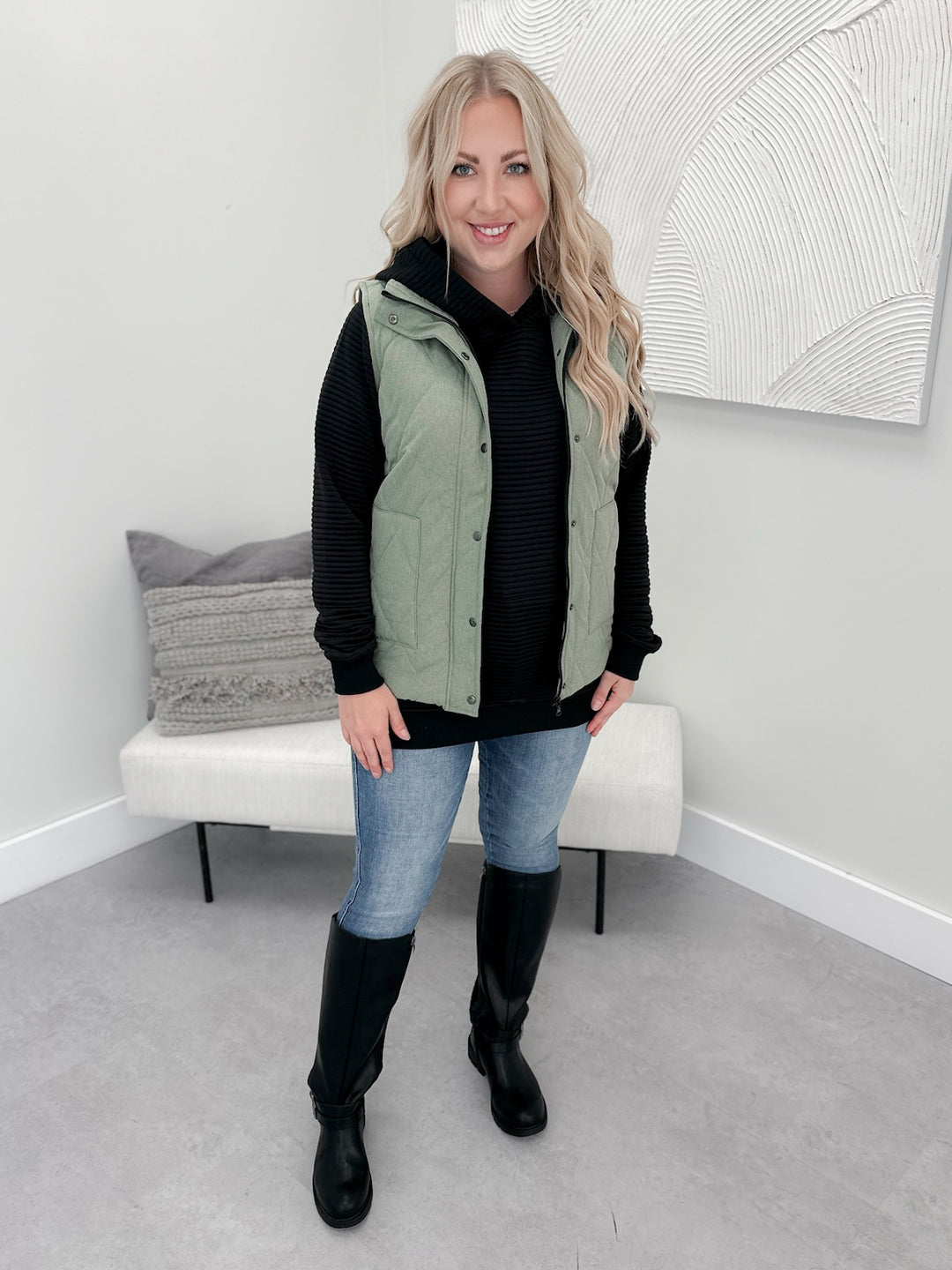 Fallon Vest in Sage