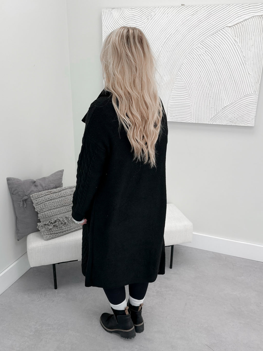 Beth Long Coatigan in Black