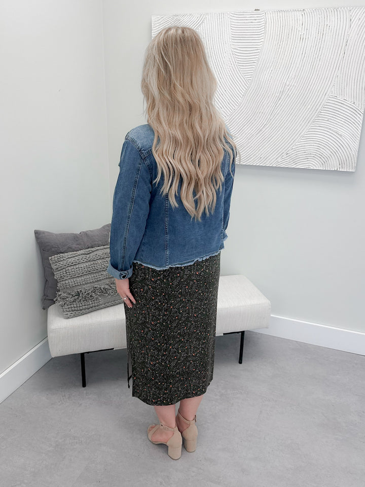 Soft Wash Denim Jacket in Medium Wash by Grace & Lace