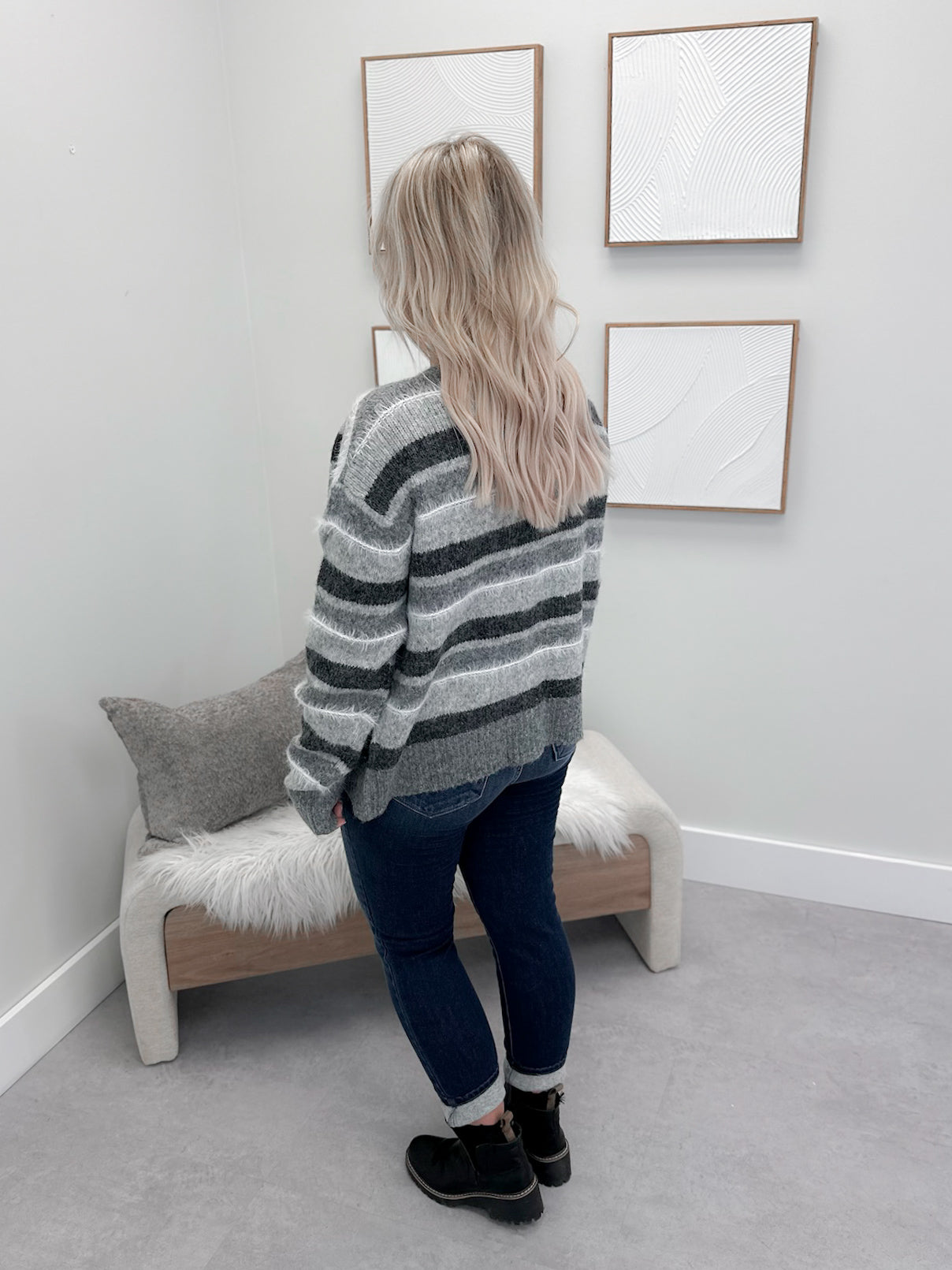 Piper Cardigan in Grey Mix