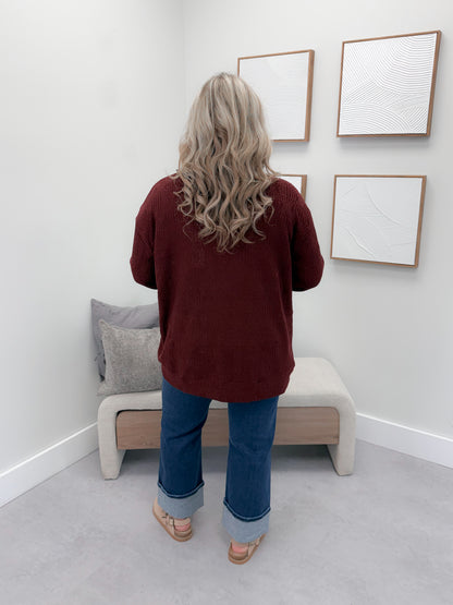 Quinn Cardigan in WIne