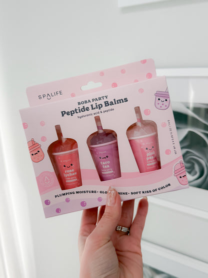 Boba Party Peptide Lip Balms