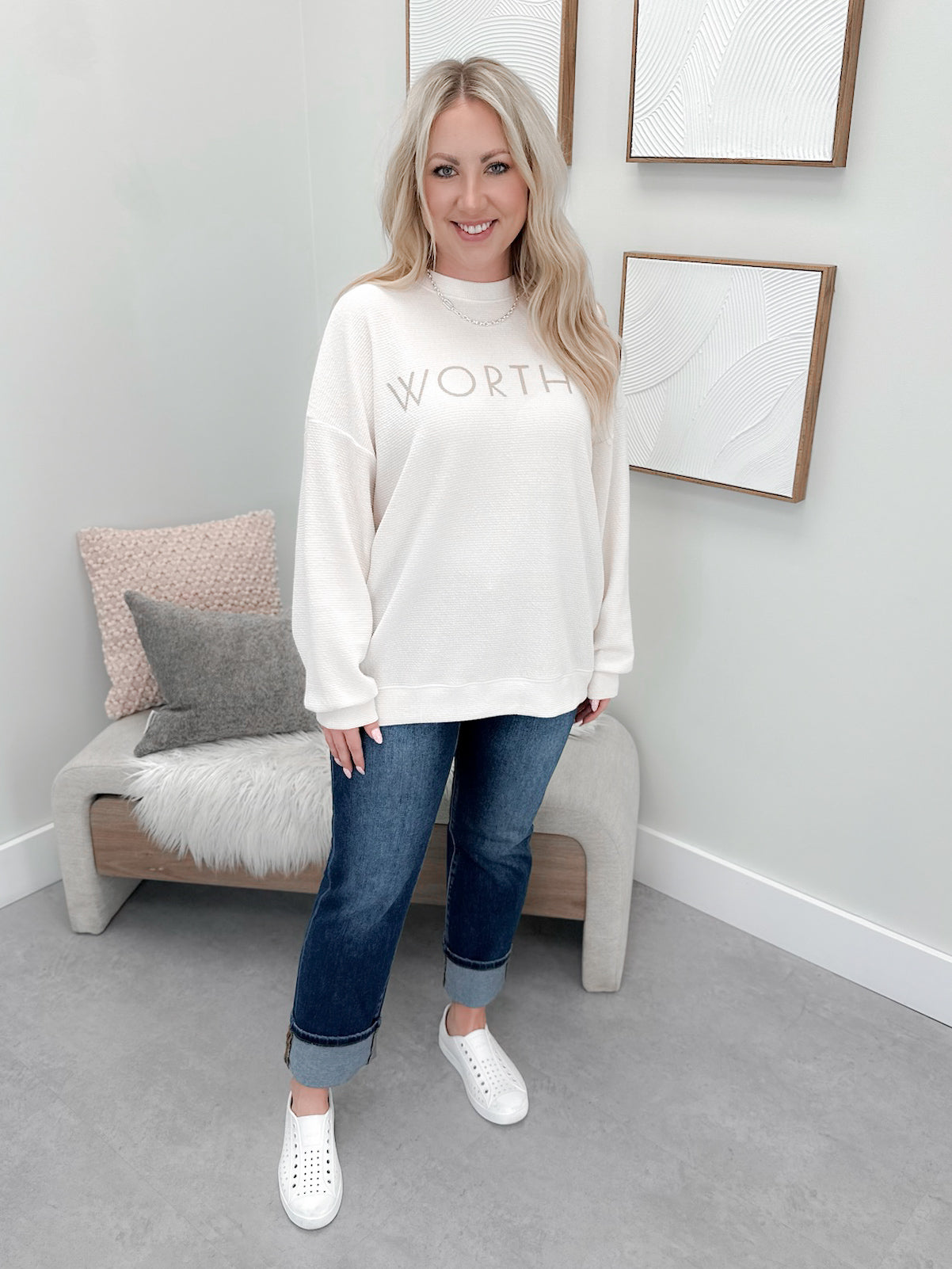 Worthy Long Sleeve in Cream