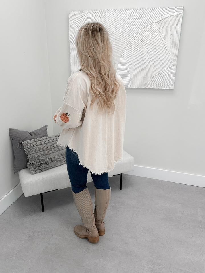Pumpkin Patch Shacket in Cream