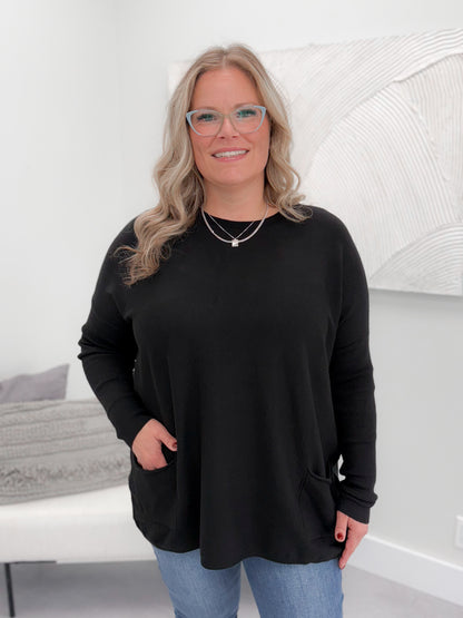 229 Pocket Sweater in Black by Twenty Nine The Label