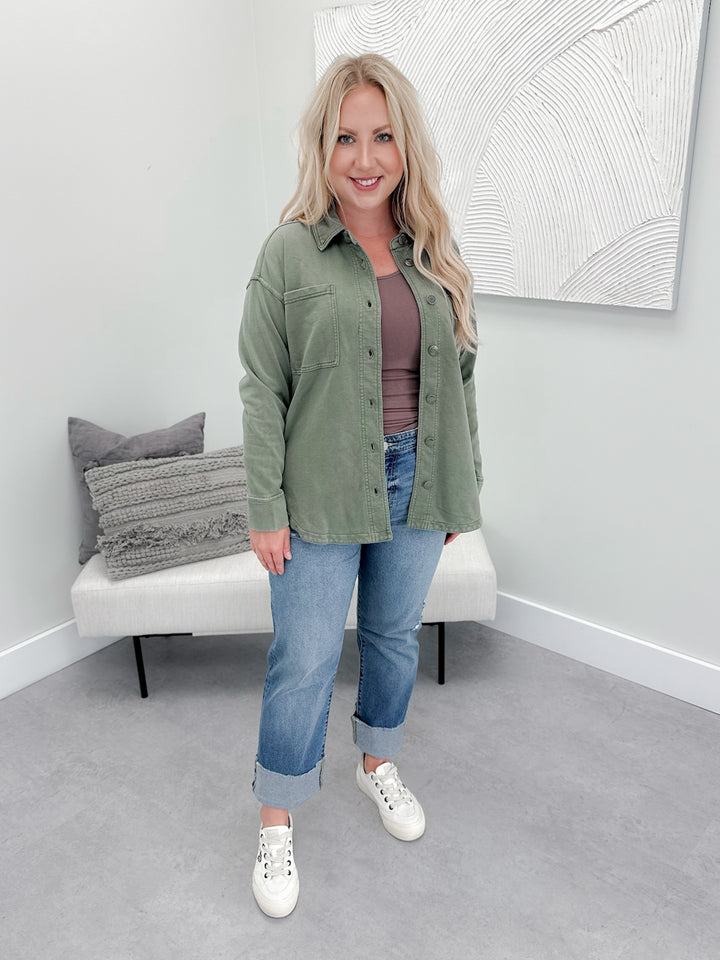 Oaklie Shacket in Moss