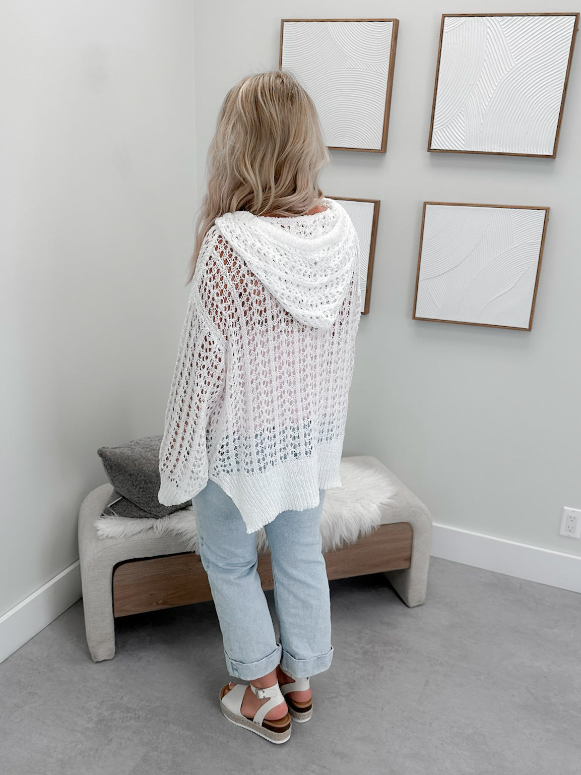 Summer Slouchy Hoodie in Coconut