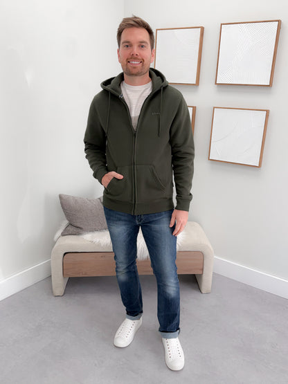 Mens Nico Hoodie in Dark Olive
