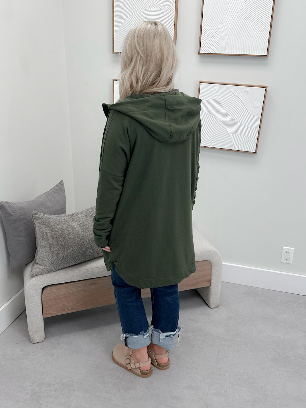 221 Full Zip Hoodie in Olive