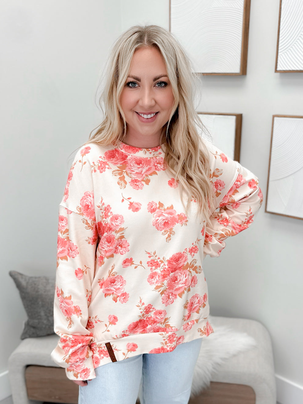 University Sideslit Pullover in Petal Season by Ampersand Avenue