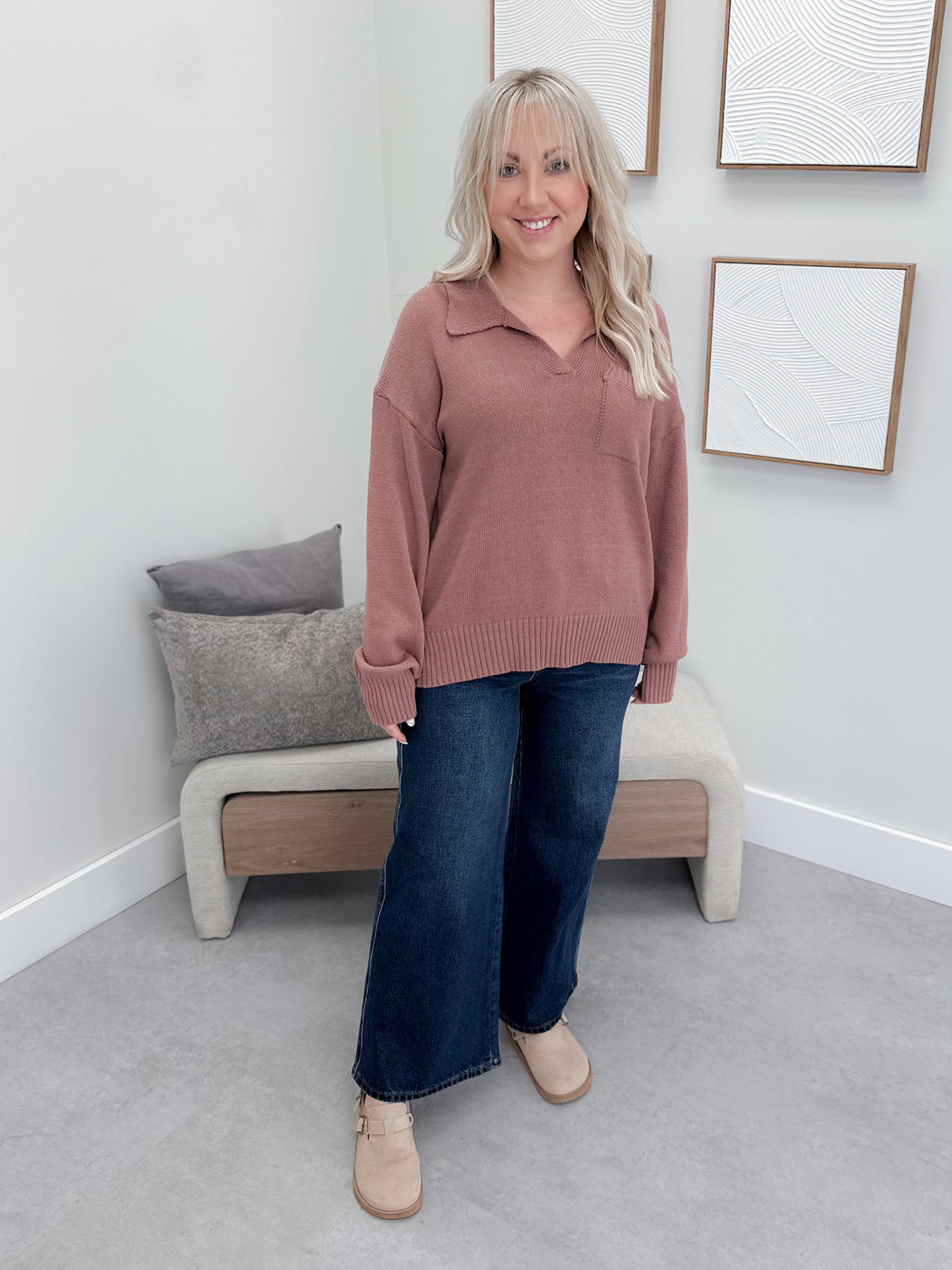 Stacey Sweater in Mauve