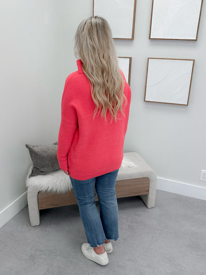 Otto Sweater in Hot Coral