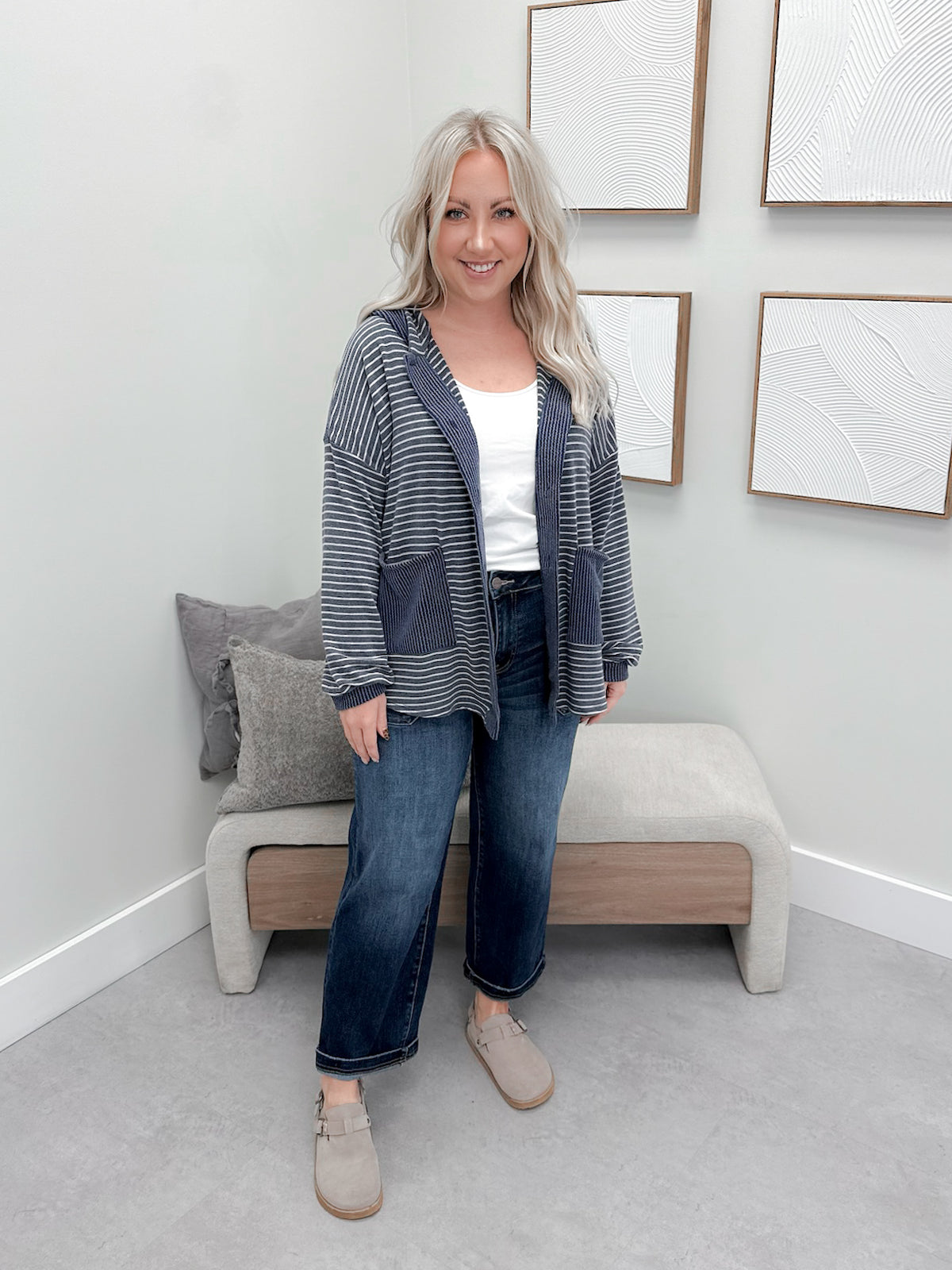 Maisy Button Up in Navy