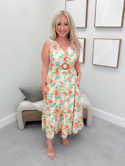 Silvia Dress in Coral