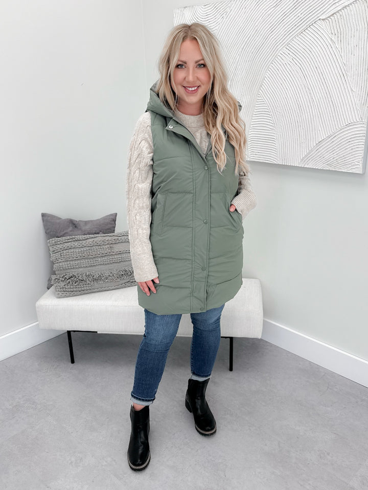 Timber Vest in Dusty Olive