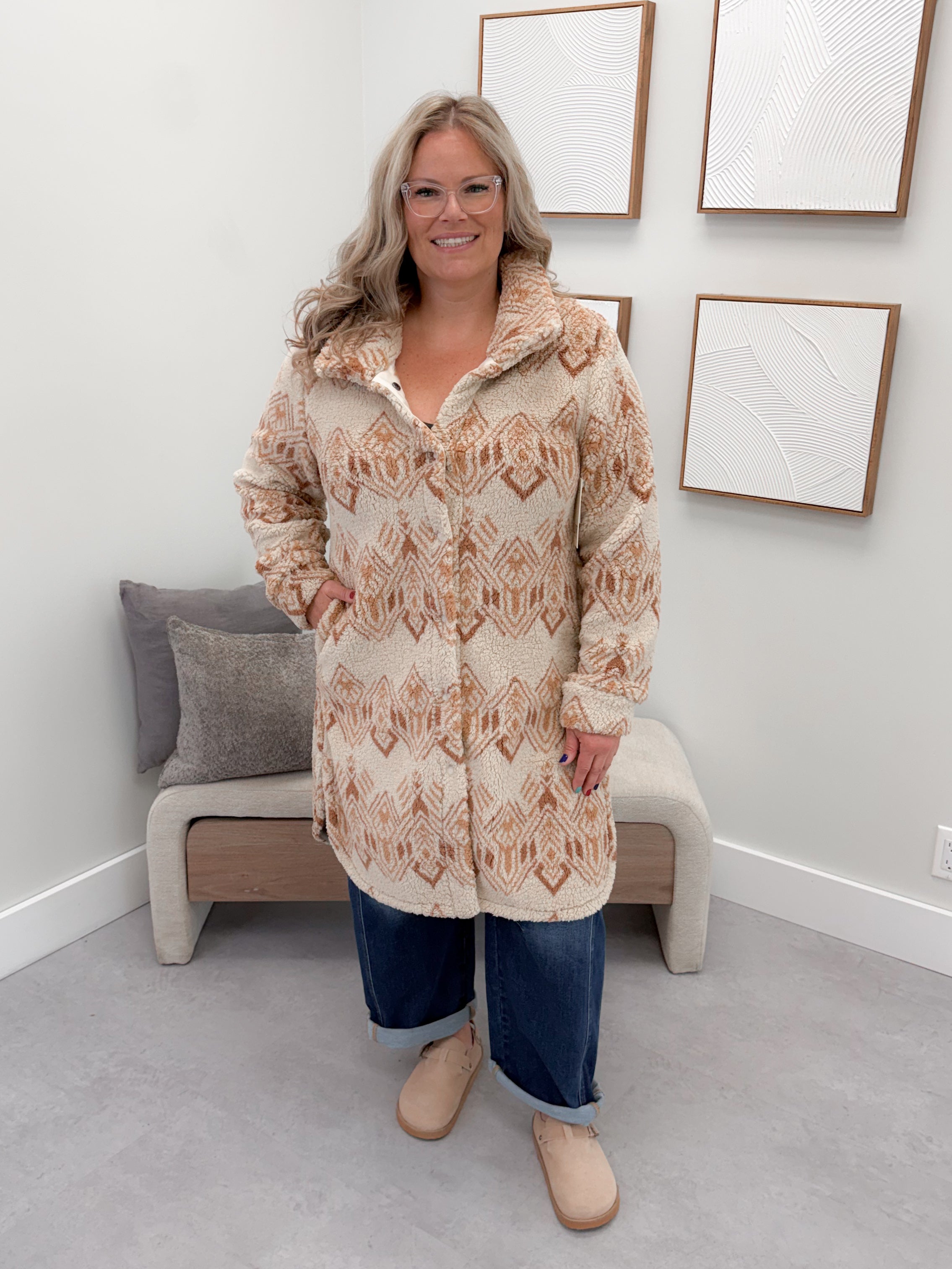 Sonoma Fleece Jacket in Aztec Creme Brûlée