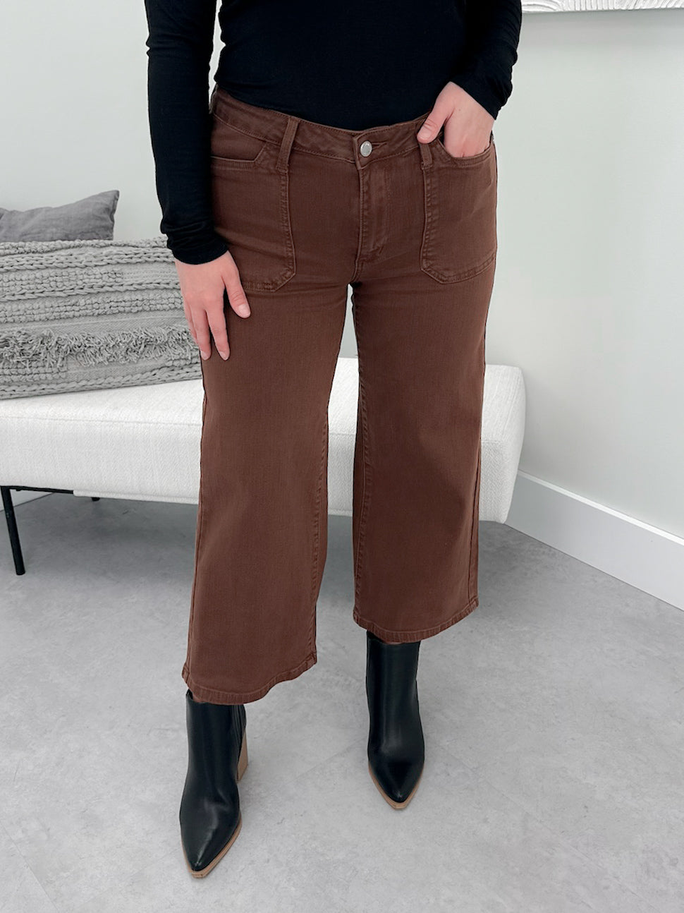 Kemper Cropped Jeans in Maple by Judy Blue